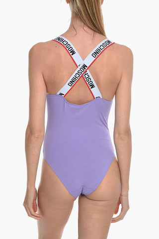 Cotton Bodysuit with Logo Straps