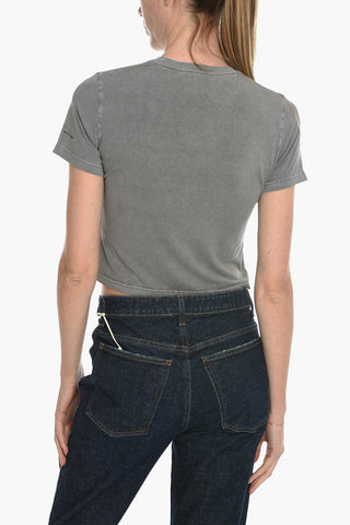 VANESSA HONG Solid Color HAZZEL Crew-Neck T-shirt