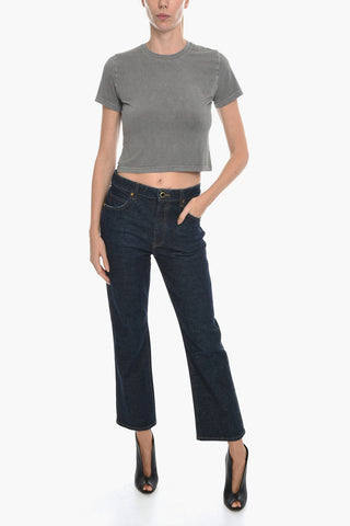 VANESSA HONG Solid Color HAZZEL Crew-Neck T-shirt