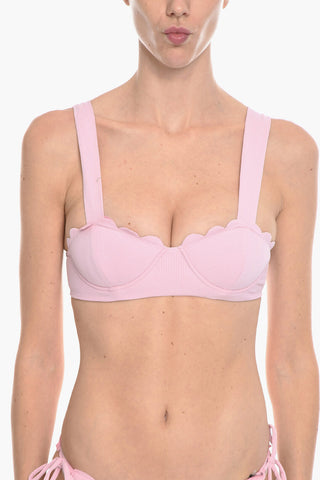 scalloped hem NORTH balconette bikini top with underwire
