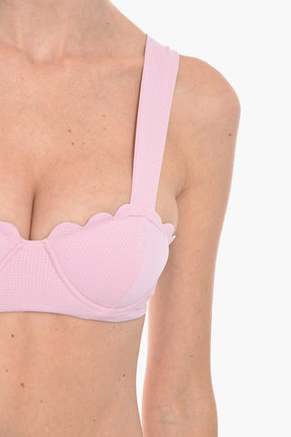 scalloped hem NORTH balconette bikini top with underwire