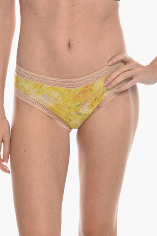 Patterned Silk Blend ABEILLE Briefs with Tulle Trims