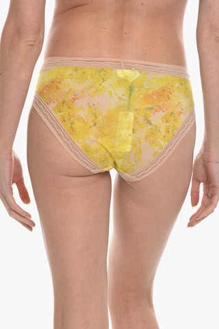 Patterned Silk Blend ABEILLE Briefs with Tulle Trims