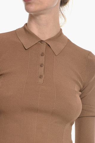 Ribbed PACEY Lightweight Sweater with Polo shirt Neck