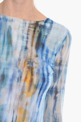 Top KIKKI Trasparente con Effetto Tie-Dye
