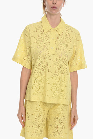 Oversized Bluse KAREN aus Spitze mit kurzen Ärmeln