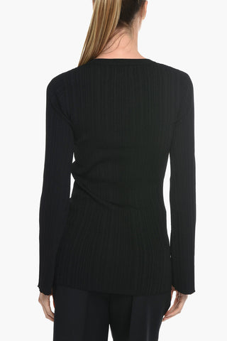 Cardigan BARBARA a Costine con Abbottonatura Asimmetrica