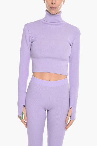 VANESSA HONG Turtleneck JILL Cropped Sweater with Removable Karabiner