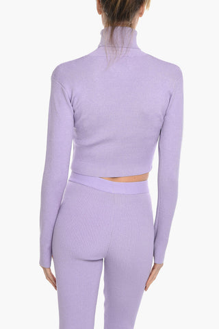 VANESSA HONG Turtleneck JILL Cropped Sweater with Removable Karabiner