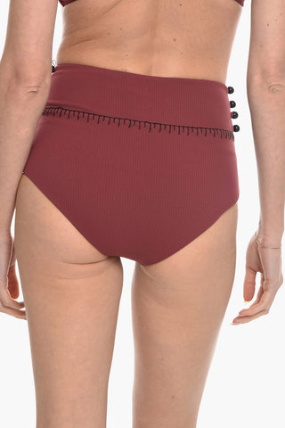 Slip Bikini SALENTO a Vita Alta con Bottoni Laterali