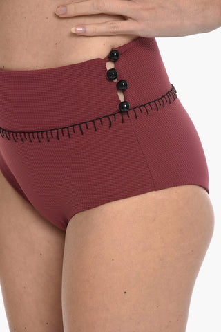 Slip Bikini SALENTO a Vita Alta con Bottoni Laterali