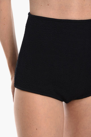 High Waisted One Shoulder Crinkled Bikini