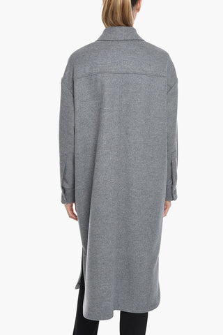 Single-Breasted Wool LINDA Coat with Utility Pockets