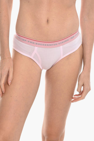 Set 3 Pairs of Stretch Cotton Briefs with Logoed Elastic Band