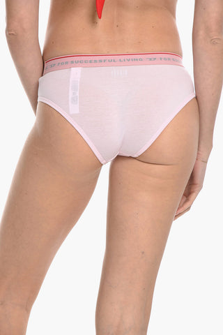 Set 3 Pairs of Stretch Cotton Briefs with Logoed Elastic Band