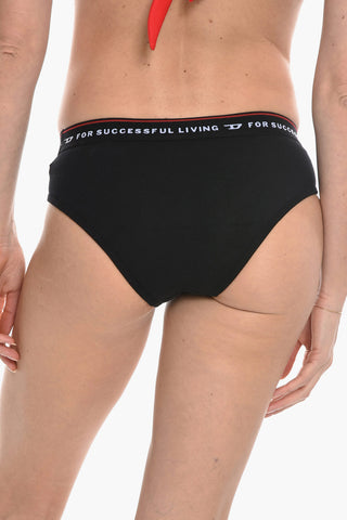 Set 3 Pairs of Stretch Cotton Briefs with Logoed Elastic Band