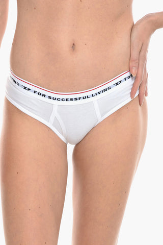 Set 3 Pairs of Stretch Cotton Briefs with Logoed Elastic Band