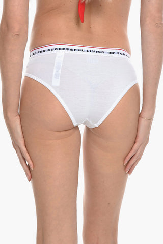 Set 3 Pairs of Stretch Cotton Briefs with Logoed Elastic Band