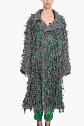 MM0 Cappotto Monopetto in Lana Distressed