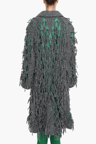 MM0 Cappotto Monopetto in Lana Distressed