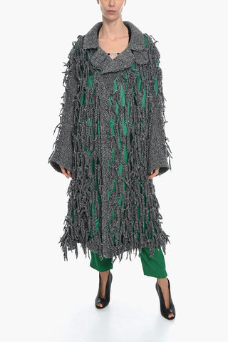 MM0 Cappotto Monopetto in Lana Distressed