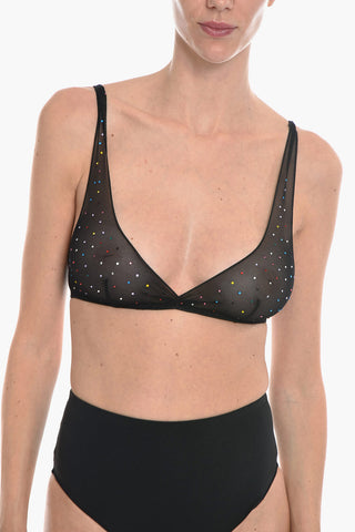 Reggiseno Trasparente con Strass Multicolor