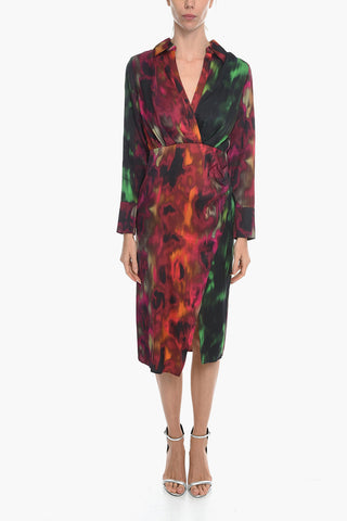 Tie Dye Effect SAREEN Maxi Shirt Dress with Ruffe Details