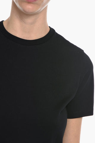 Solid Color SUZANA Crew-neck T-Shirt with Printed Logo