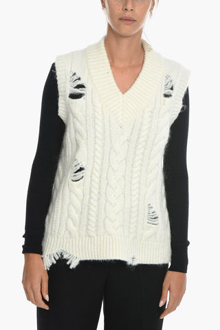 Gilet in Maglia LASSI Effetto Vintage con Scollo a V