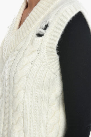 Gilet in Maglia LASSI Effetto Vintage con Scollo a V