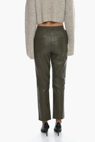 Leather 4 Pockets TAZ Pants with Drawstring on the Waist