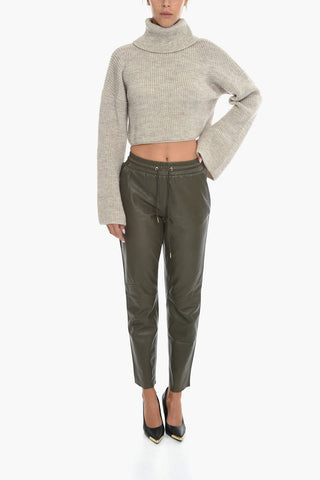 Leather 4 Pockets TAZ Pants with Drawstring on the Waist