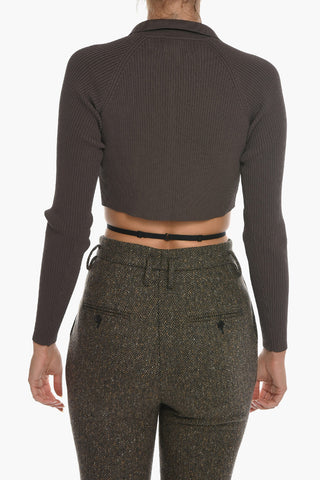 Maglia Crop IVY a Coste in Tinta Unita