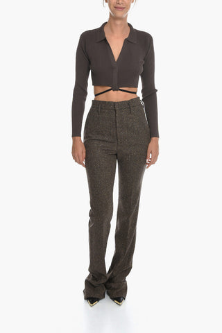 Maglia Crop IVY a Coste in Tinta Unita