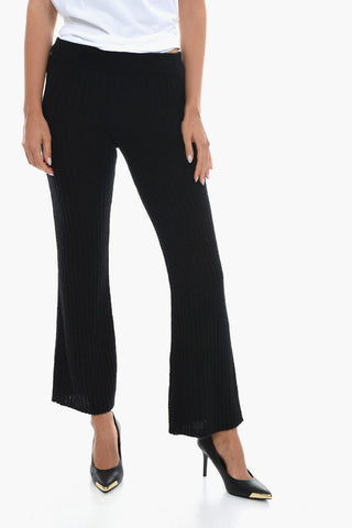 Ribbed Wool-Blend Flared Trousers BETTE