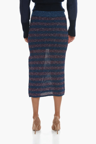 Longuette CARSON in Maglia a Righe con Spacco Laterale 