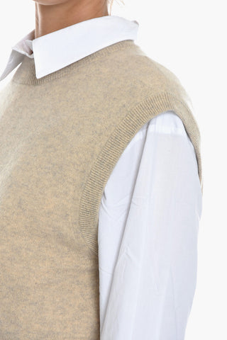 Sleeveless Cashmere NOLA Crew-neck Sweater