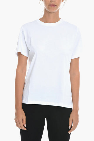 Solid Color SUZANA Crew-neck T-Shirt with Printed Logo