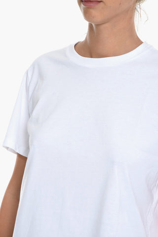 Solid Color SUZANA Crew-neck T-Shirt with Printed Logo