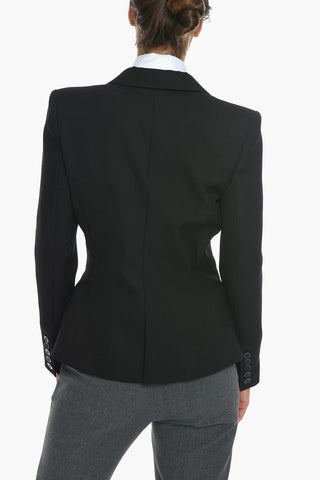 Double-breasted Blazer with Satin Peak Lapel