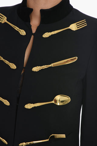 COUTURE! Crop DALÌ Blazer with Applied Cutlery