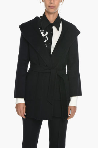 STUDIO Wool Blend Tailored TONDO Coat With Hood