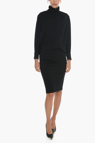 Vestito In Lana Con Maniche A Pipistrello