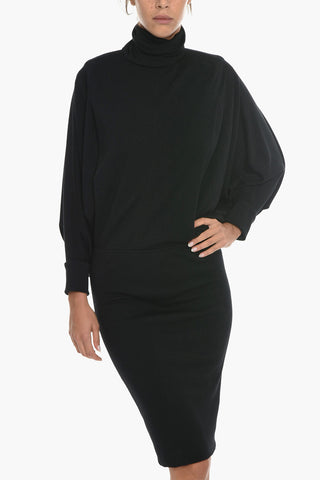 Vestito In Lana Con Maniche A Pipistrello