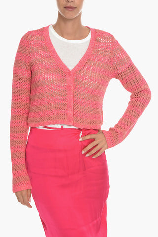 Openwork Effect Two-Tone CARSON Cardigan