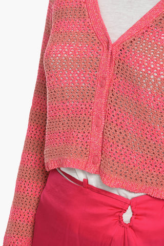 Openwork Effect Two-Tone CARSON Cardigan