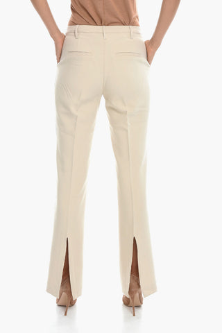 Pantaloni VALENTINA in Tinta Unita con Spacco alla Caviglia