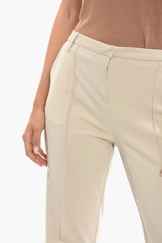 Pantaloni VALENTINA in Tinta Unita con Spacco alla Caviglia