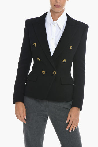 Double-breasted Blazer with Jewel Buttons
