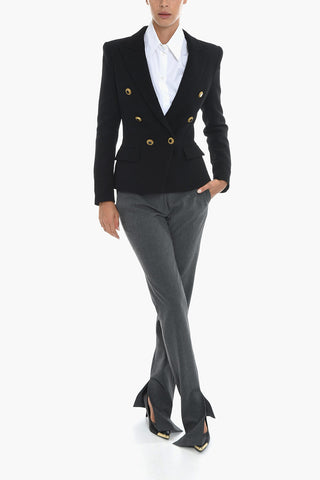 Double-breasted Blazer with Jewel Buttons